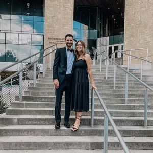 Black tie back dress